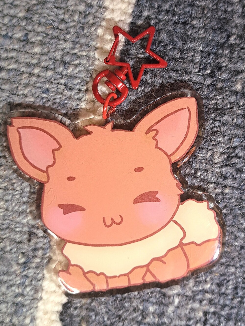3" Pokémon Eevee Double Sided Acrylic Epoxy Keychain Pokemon PKMN Nintendo